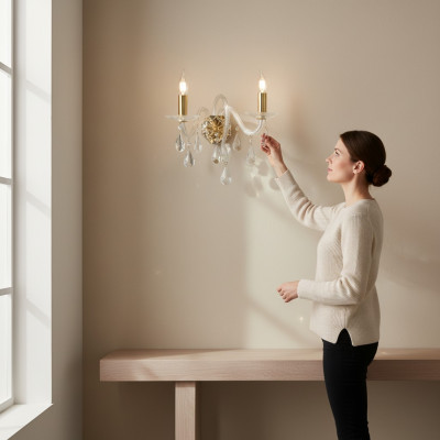 Lampa ścienna Bohemia żyrandol kinkiet/lampa wisząca w stylu antycznym, nowa
