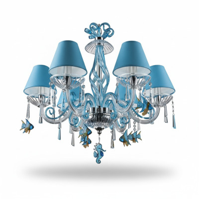 Bohemia Nowoczesne żyrandol Lekkie lampy sufitowe żyrandol kryształ Blue Lampa