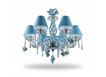Bohemia Nowoczesne żyrandol Lekkie lampy sufitowe żyrandol kryształ Blue Lampa