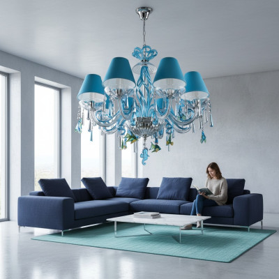 Blue Lampa sufitowa Lights Design żyrandol Lampy żyrandol kryształ