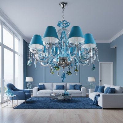 Blue Lampa sufitowa Lights Design żyrandol Lampy żyrandol kryształ