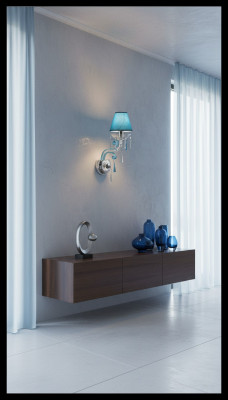 Lampa ścienna Bohemia niebieska żyrandol Lampa Lampenwelt kinkiet Lampy