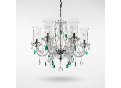 Lampy sufitowe Design Bohemia żyrandol Niebieskie lampy kryształowe Lampa