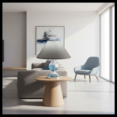 Lampa stołowa w stylu antycznym, korona, kryształ, lampy, światła