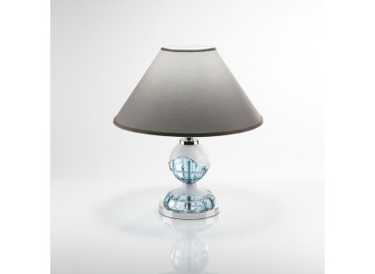 Lampa stołowa w stylu antycznym, korona, kryształ, lampy, światła