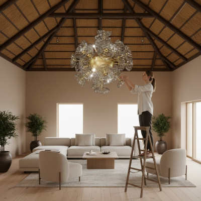 Sufitowa lampa wisząca Lampa sufitowa żyrandol Elite Bohemia Flower Nine