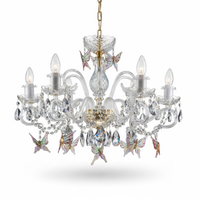 Projekt lampa wisząca Bohemia złote kryształy lampy żyrandol sufitowe.