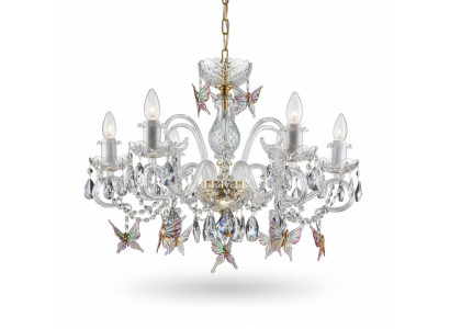 Projekt lampa wisząca Bohemia złote kryształy lampy żyrandol sufitowe.