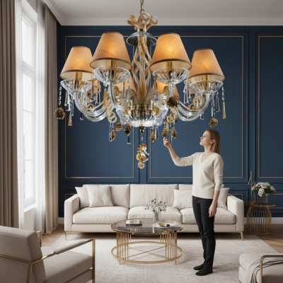 Żyrandol kryształowy lampa wisząca lampa Bohemia lampa sufitowa
