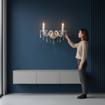 Kryształowa aplikacja Murale Żyrandole Kryształowy żyrandol Lustre Elite Bohemia Neuf