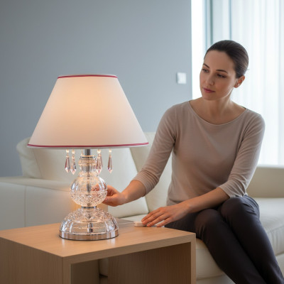 Lampa stołowa w stylu antycznym, korona, lampa kryształowa Lampy Oświetlenie