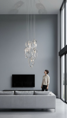 kryształ żyrandol Lampa sufitowa lampa wisząca lekka elitarna czeska muszle