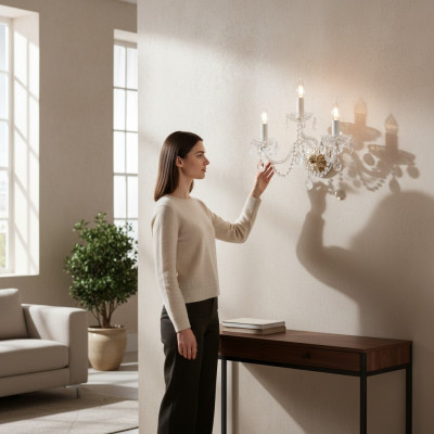 Kinkiet Bohemia Lustre Antyk styl żyrandol Ściana Lampy kinkiet Nowość