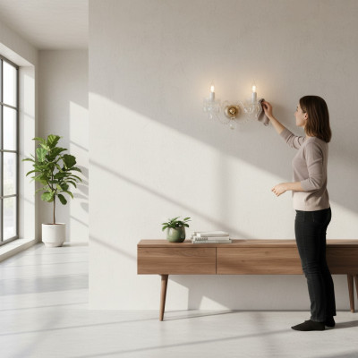 -Lampa ścienno-sufitowa Boemia w stylu antycznym, żyrandol, nowa lampa ścienna