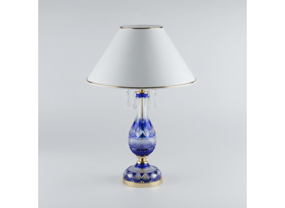 Lampa stołowa w stylu antycznym z kryształami