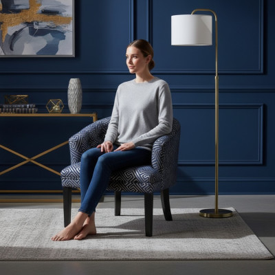Szaro-beżowy Chesterfield Krzesła Luksusowy Fotel z Podłokietniki Designerski zestaw 2 szt
