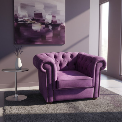 Chesterfield Fotel Couch Podkładka 1 miejsce do siedzenia Aksamit Design Couches Sofy