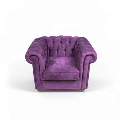 Chesterfield Fotel Couch Podkładka 1 miejsce do siedzenia Aksamit Design Couches Sofy