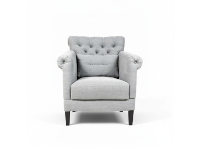 Fotel Club Lounge Designer Krzesło Podkładka Sofa 1 miejsce siedzące Relaks Telewizor Szary