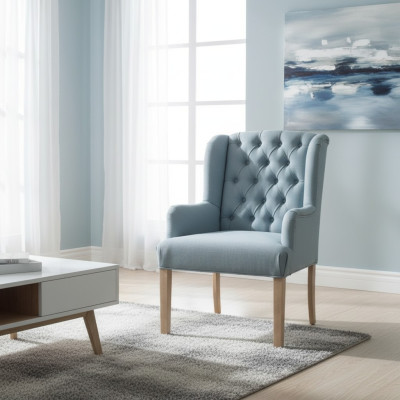 Blue Chesterfield Krzesło Wyposażenie hotelu miejsce do siedzenia Podkładka Krzesło fotel
