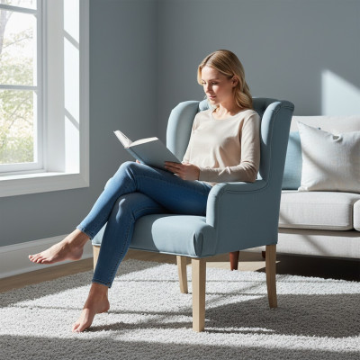 Chesterfield Light Blue Krzesła Stylowy Fotel Meble Hotelowe Podkładka Krzesło Zestaw 6 szt.
