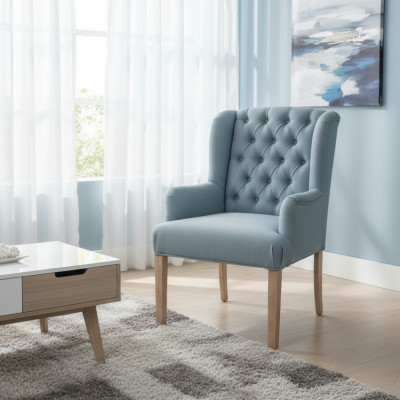 Blue Chesterfield Fotel Ustaw jadalnia Grupa Krzesła x8 Fotel