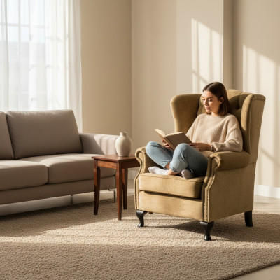 EarsFotel Fotel TV Krzesło Podkładka Sofa Relaks 1 miejsce siedzące Chesterfield