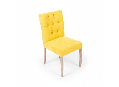 Designerski zestaw Żółty Krzesła Chesterfield Ustawić Krzesło x2