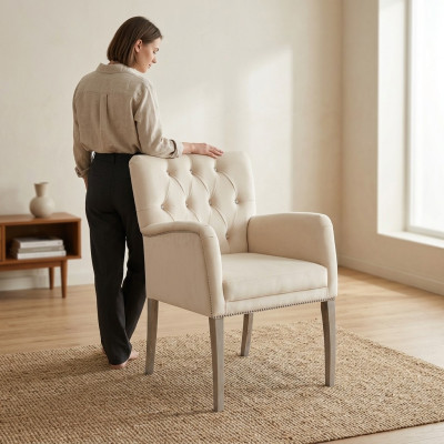 Design Chesterfield Krzesło Hotel Krzesła Ustawić Włókienniczy Grupa 2x Zestaw Nowa Podkładka