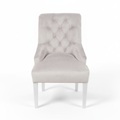Szary Chesterfield Krzesła z Kołatką Elegancki Design Podkładka Hotel Krzesło Zestaw x6 Grupa