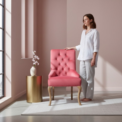 Designerskie krzesło Red Chesterfield Krzesło luksusowe skórzane krzesło barowe Podkładka miejsce siedzące