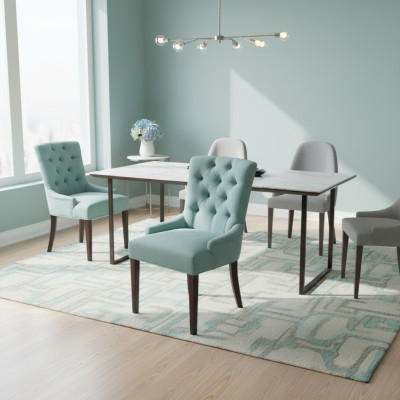 Design Krzesła Chesterfield Ustawić Krzesło Podkładka Hotel Grupa 6xSet Nowy Włókienniczy