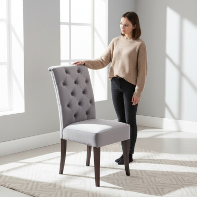 Design Chesterfield Krzesło Krzesła Hotel Ustawić Włókienniczy Podkładka Grupa 2x Zestaw