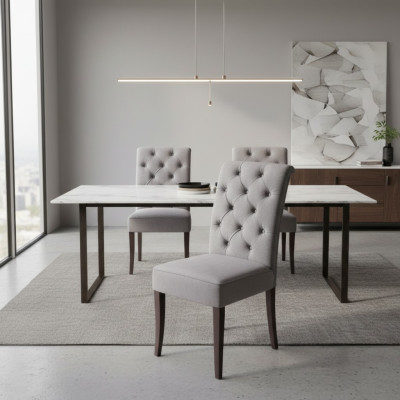Design Krzesła Chesterfield Ustawić Podkładkę Hotel Grupa 6xSet Nowy Włókienniczy Krzesło