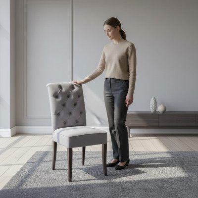 Chesterfield Krzesła Designerskie Ustawienie Grupa jadalnia Krzesła x8 foteli