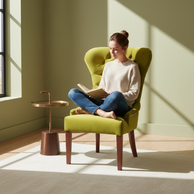 Klasyczny Chesterfield Green Krzesło Fotel Podkładka Włókienniczy Fotel Krzesła Materiał