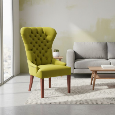 Klasyczny Chesterfield Green Krzesło Fotel Podkładka Włókienniczy Fotel Krzesła Materiał