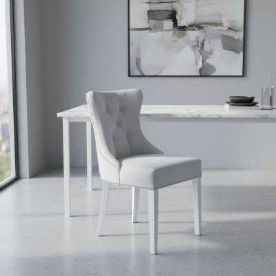 Projektant Szary Krzesła Chesterfield Design Podkładka Krzesło -Ustaw Zestaw 4 szt