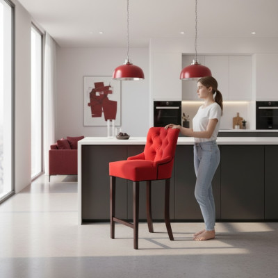 Bar Stołek Chesterfield Hotel Krzesła Ustawić Krzesło Włókienniczy Podkładka Grupa 6xSet