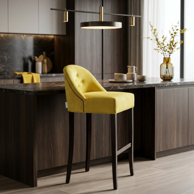 Hokery barowe Krzesło barowe Aksamit Materiał Design Krzesła barowe Bar Stołek zestaw 4 blatów