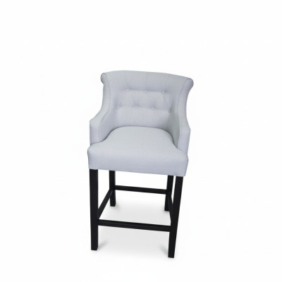 Designerskie stołki barowe Szary Chesterfield x4 Projektant Krzesło - Zestaw Podkładka do foteli