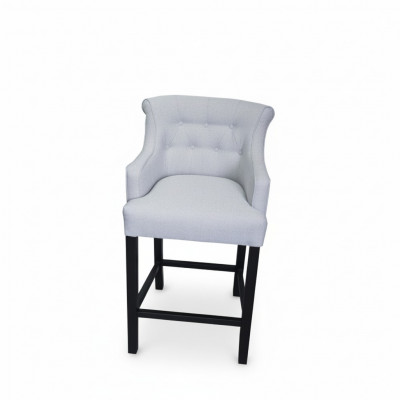 Szary stołek barowy Krzesło barowe Designer Materiał Design Zestaw 8 krzeseł wypoczynkowych