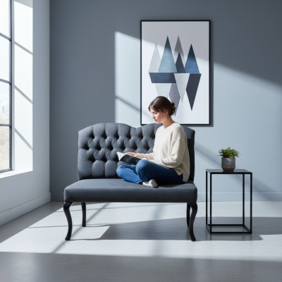 Ławka Chesterfield Włókienniczy Siedziba Ławki Dekoracja Restauracja Sklep Materiałowy Sofa Skóra