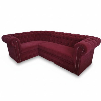 Narożnikowa kanapa Chesterfield Podkładka sofa Zestaw narożny Aksamit Podkładka siedziska Sofy Narożnik