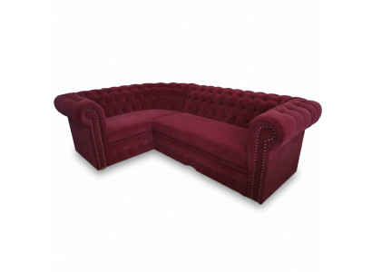 Narożnikowa kanapa Chesterfield Podkładka sofa Zestaw narożny Aksamit Podkładka siedziska Sofy Narożnik