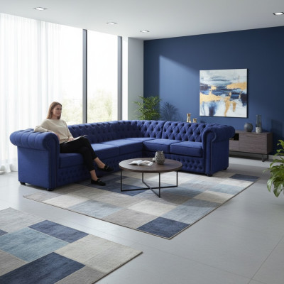 Narożnikowa kanapa Claudyna Design Narożnikowa kanapa rozkładana sofa Funkcja łóżka Couch Podkładka Włókienniczy