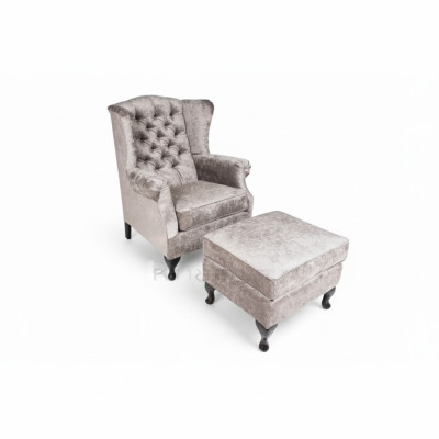 Stołek Beżowy Designerski Luksusowy Stołek Podkładka Siedziba Włókienniczy Relaks Side Sofa
