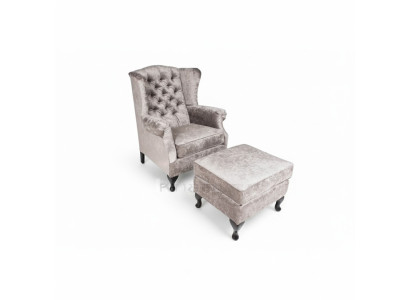 Stołek Beżowy Designerski Luksusowy Stołek Podkładka Siedziba Włókienniczy Relaks Side Sofa