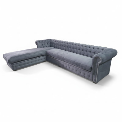 Aksamit Narożnikowa kanapa Chesterfield Włókienniczy Materiał Narożnik Sofa Podkładka Sofa Zestaw narożny