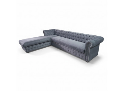Aksamit Narożnikowa kanapa Chesterfield Włókienniczy Materiał Narożnik Sofa Podkładka Sofa Zestaw narożny